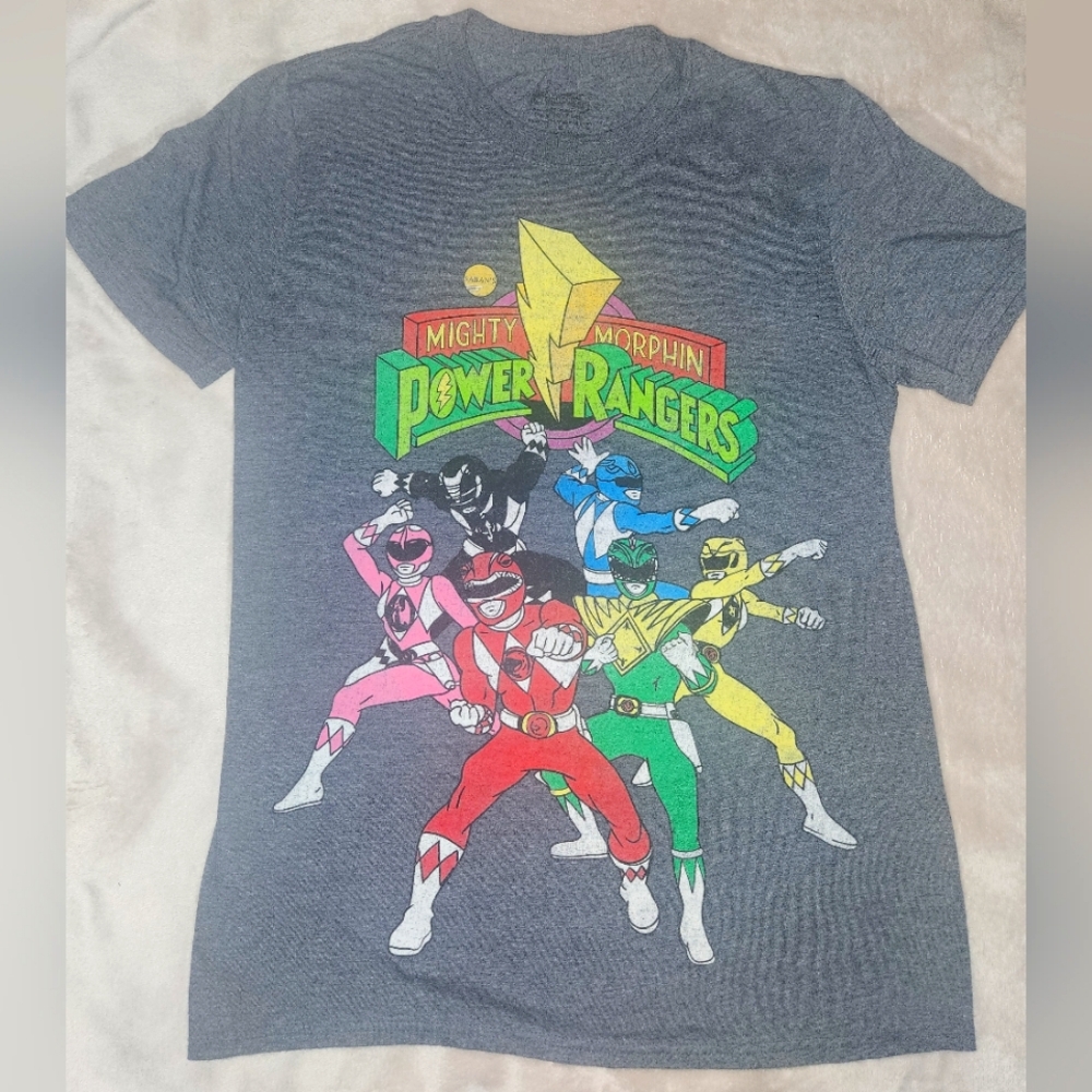 EUC Power Rangers T-Shirt, Small, Gray